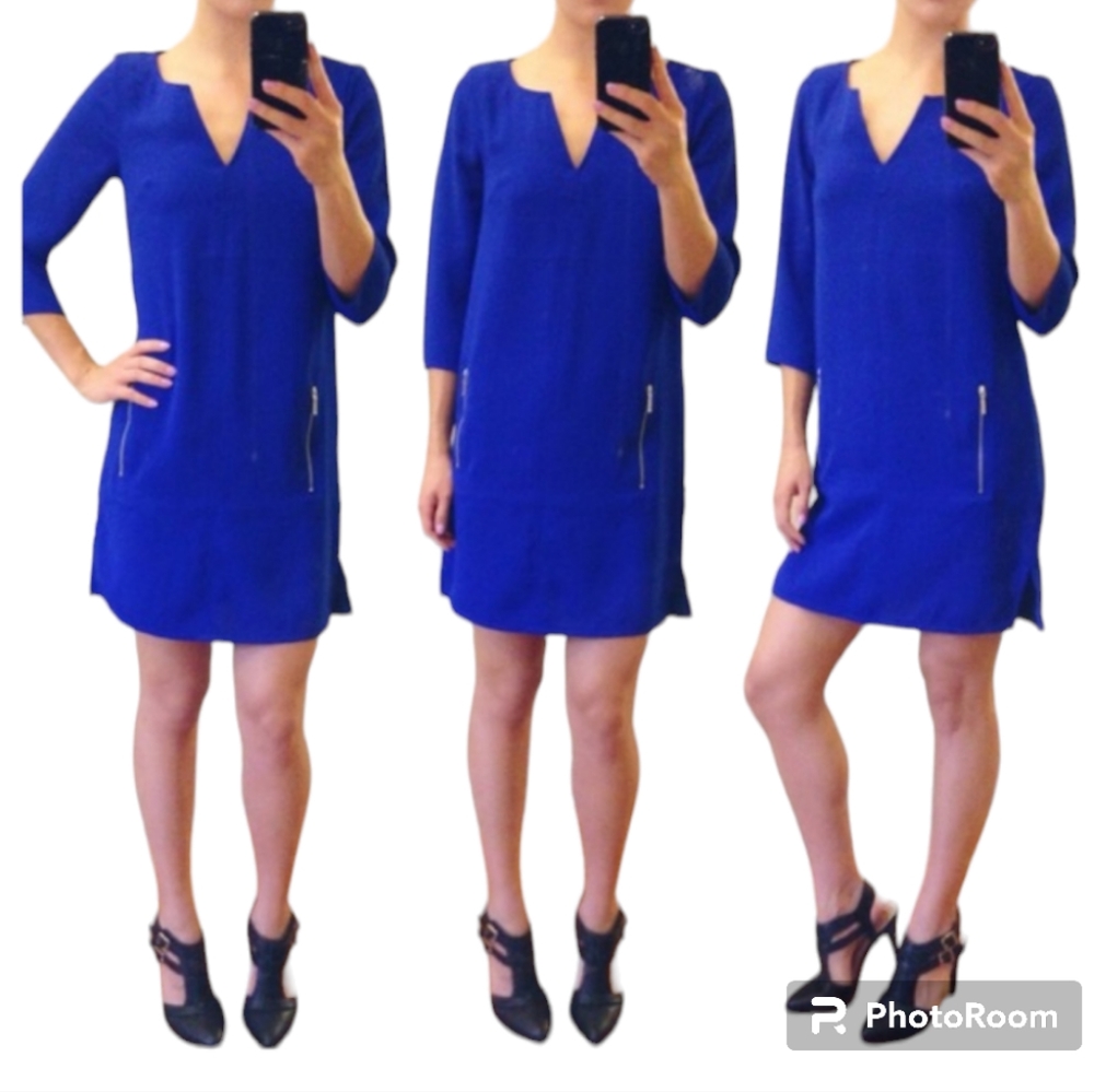 H&M Cobalt Shift Tunic Dress size 4